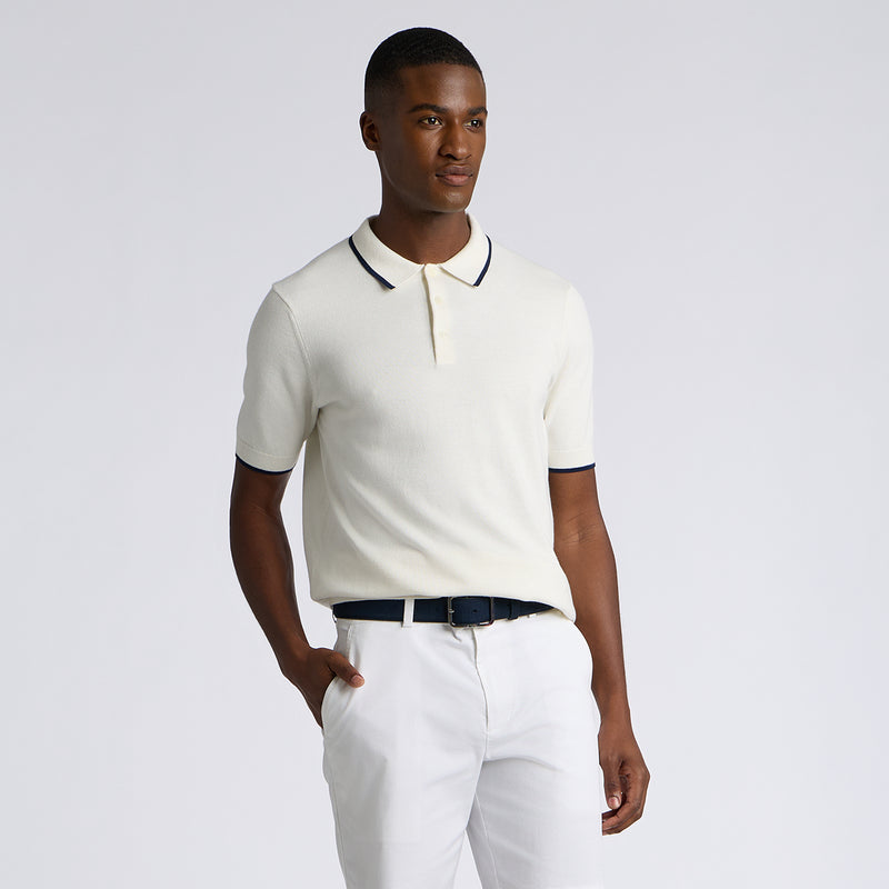 Cooling Cotton Polo Chalk White