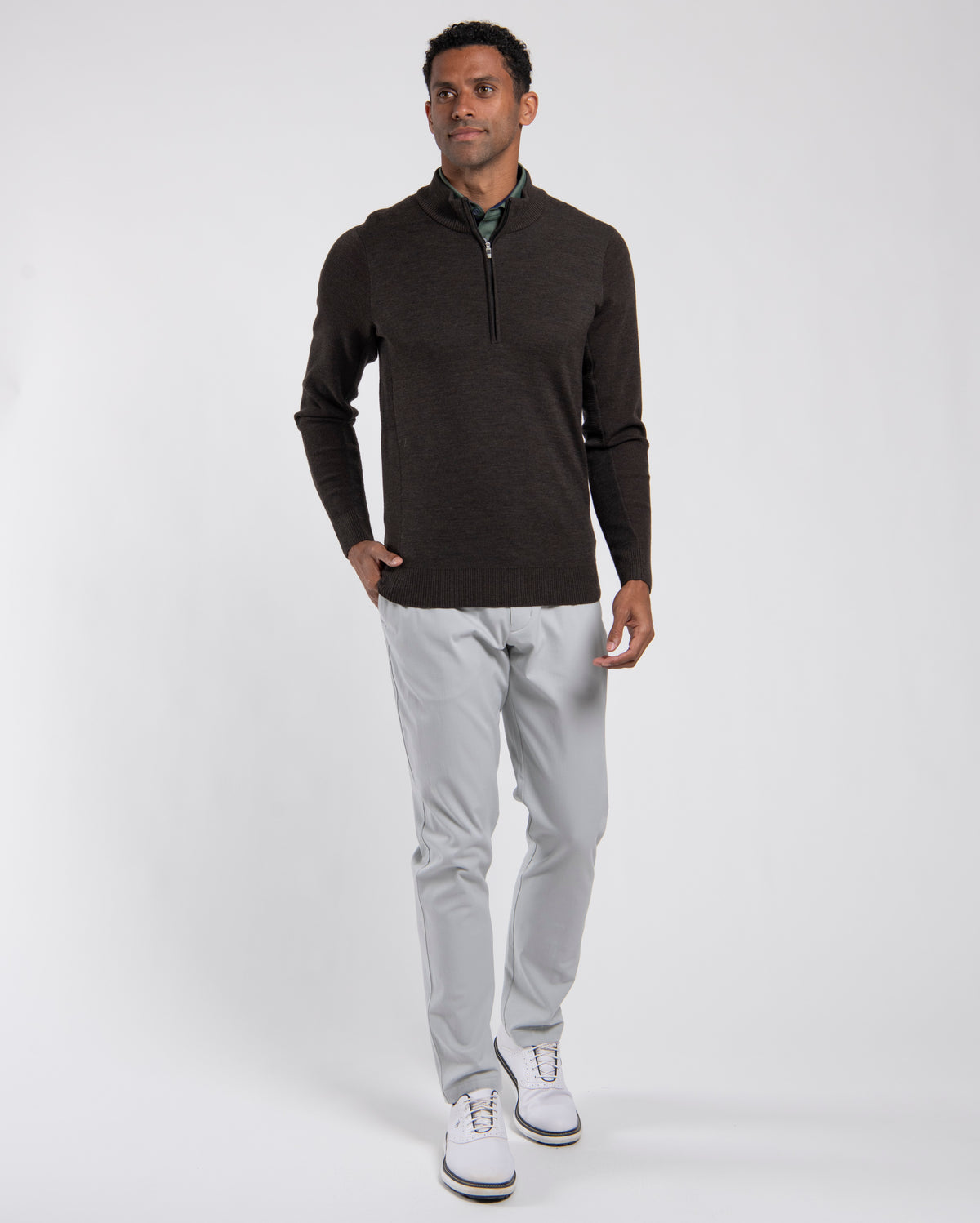Walker Half Zip Espresso/Black