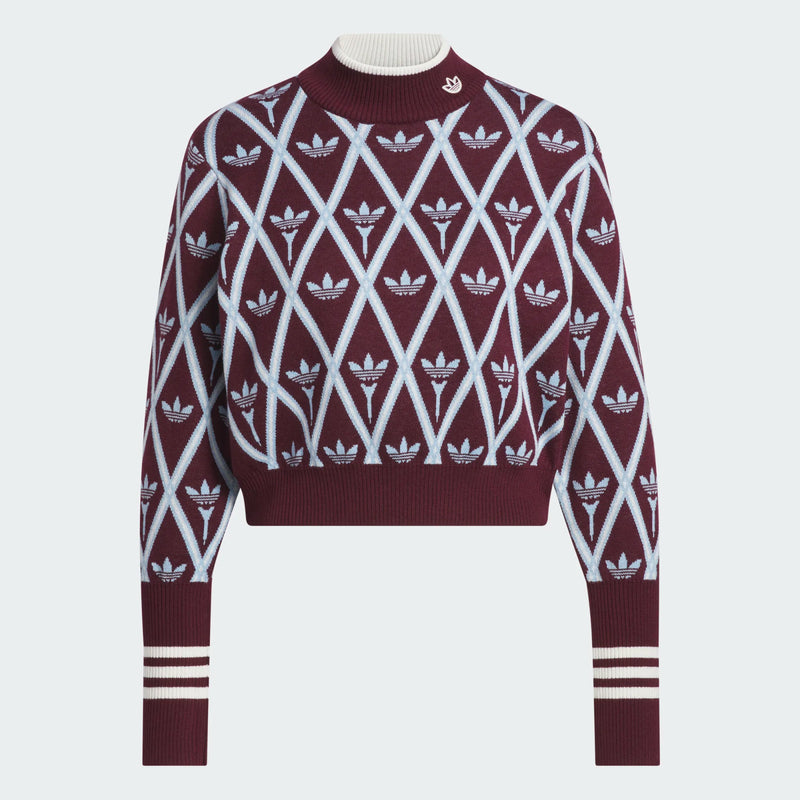 Womens Originals Trefoil Turtleneck Maroon