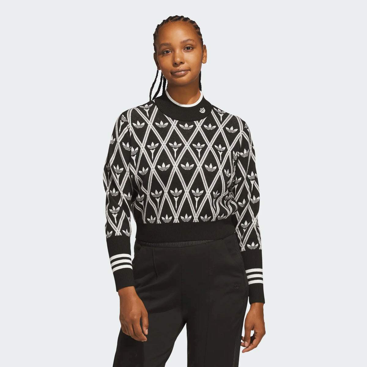 Womens Originals Trefoil Turtleneck Black