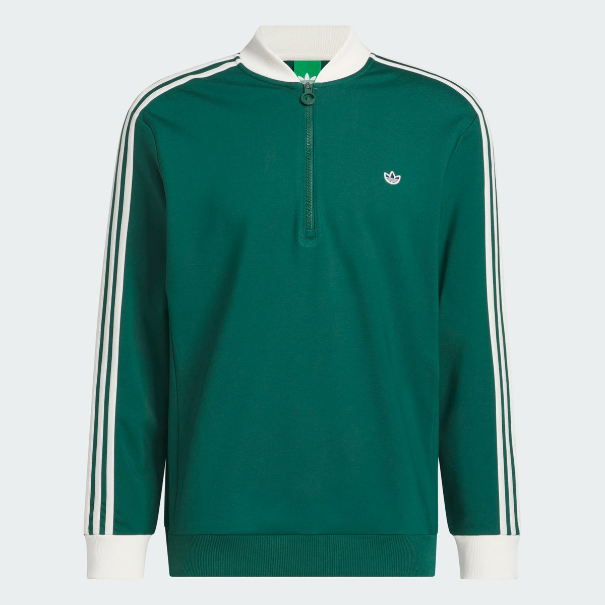 Originals 3-Stripe Quarter Zip Collegiate Green