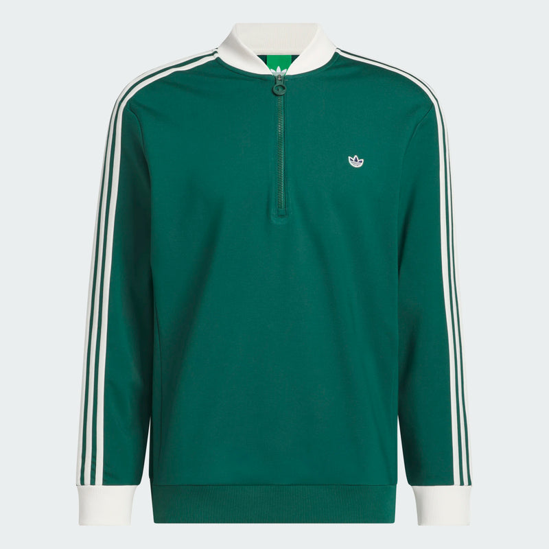 Originals 3-Stripe Quarter Zip Collegiate Green