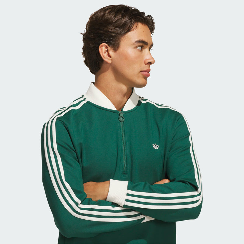 Originals 3-Stripe Quarter Zip Collegiate Green