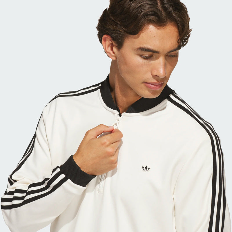 Originals 3-Stripe Quarter Zip Chalk White/Black