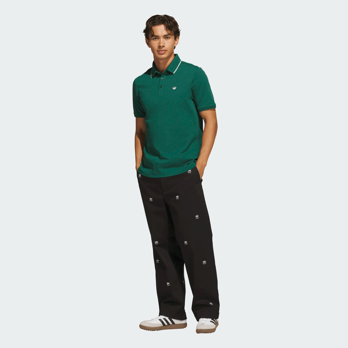 Originals Twistknit Trefoil Polo Collegiate Green