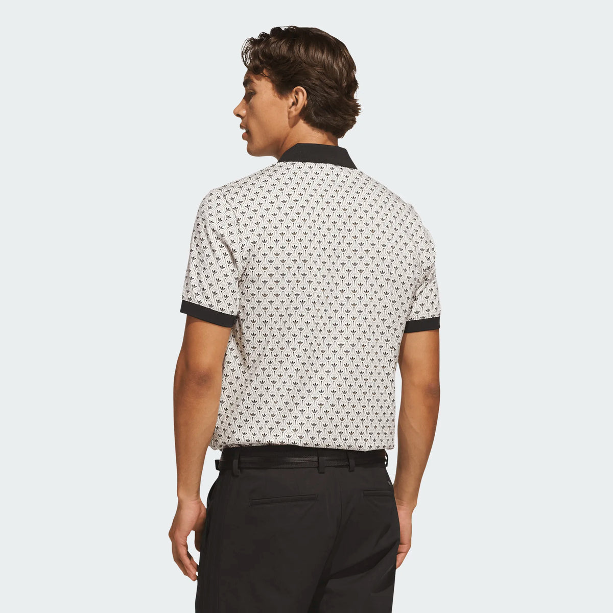 Originals All Over Trefoil Polo Black/Chalk White