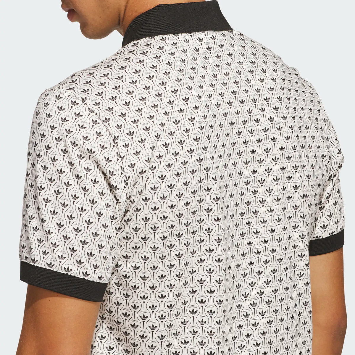 Originals All Over Trefoil Polo Black/Chalk White