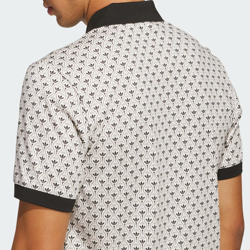 Originals All Over Trefoil Polo Black/Chalk White