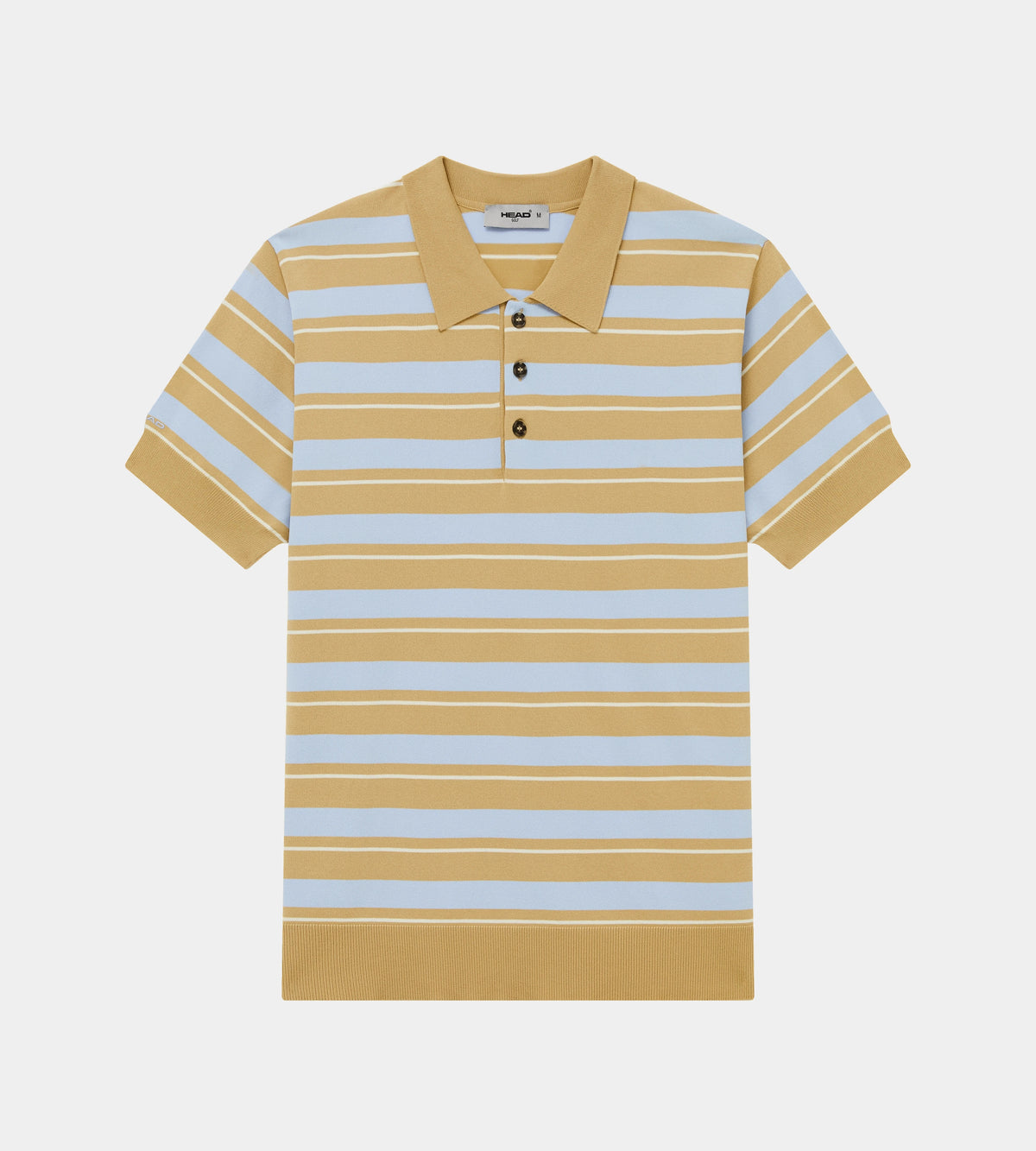 Striped Knit Polo Khaki/Cream/Blue