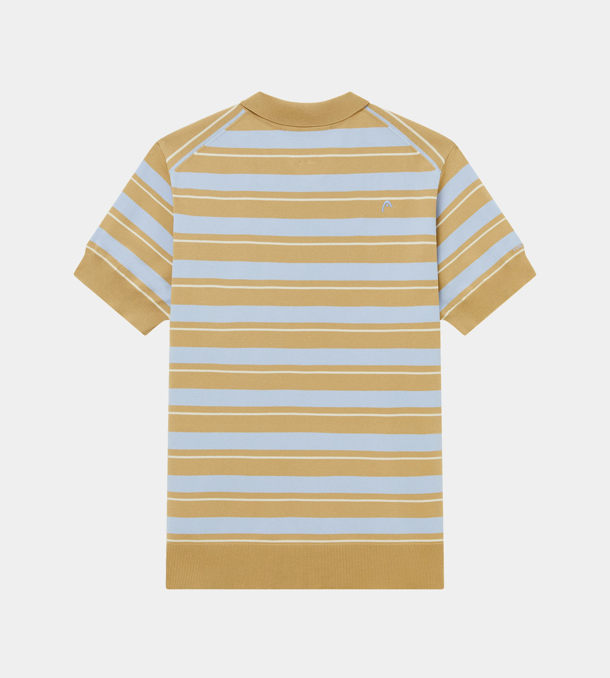 Striped Knit Polo Khaki/Cream/Blue