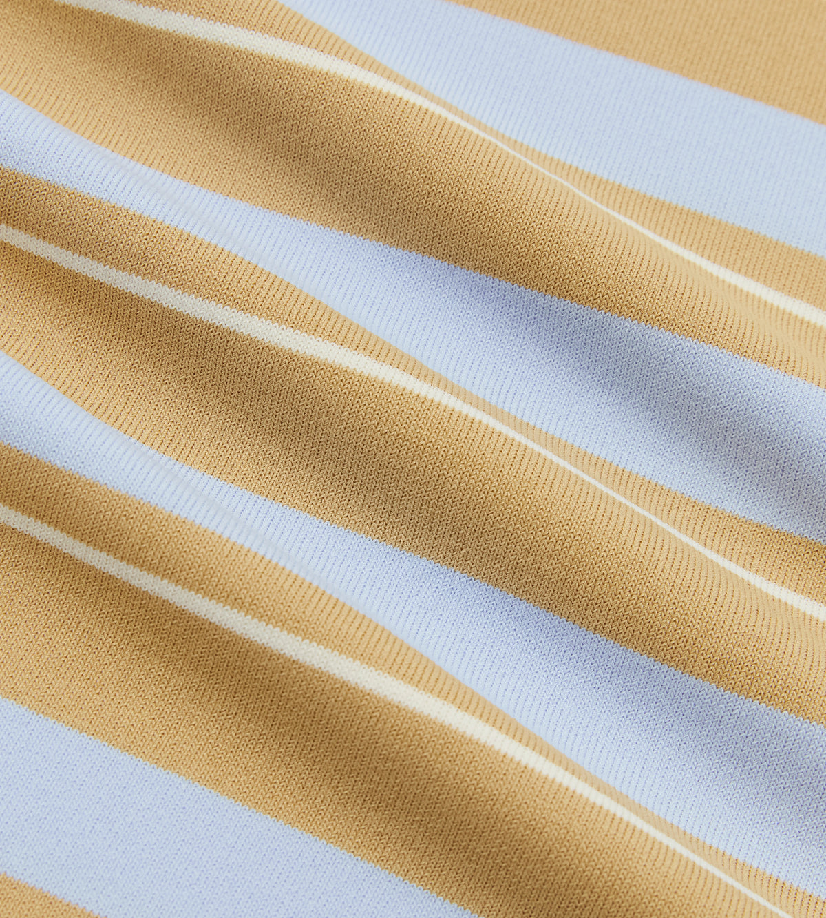 Striped Knit Polo Khaki/Cream/Blue