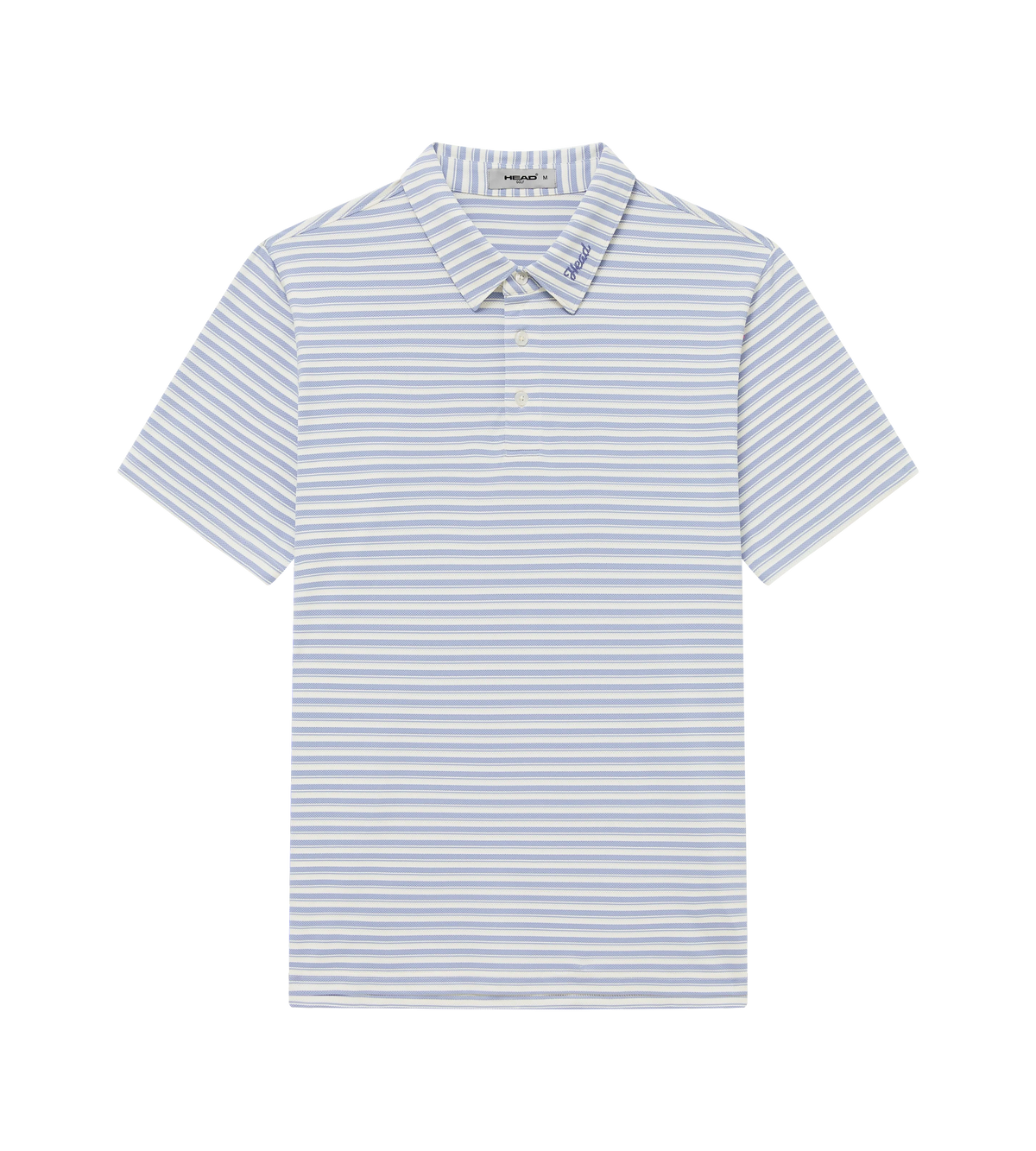 Engineer Stripe Polo Dusty Blue/White