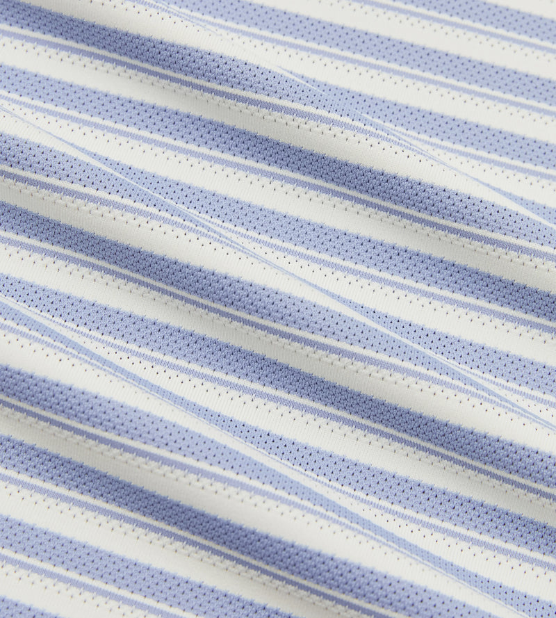 Engineer Stripe Polo Dusty Blue/White