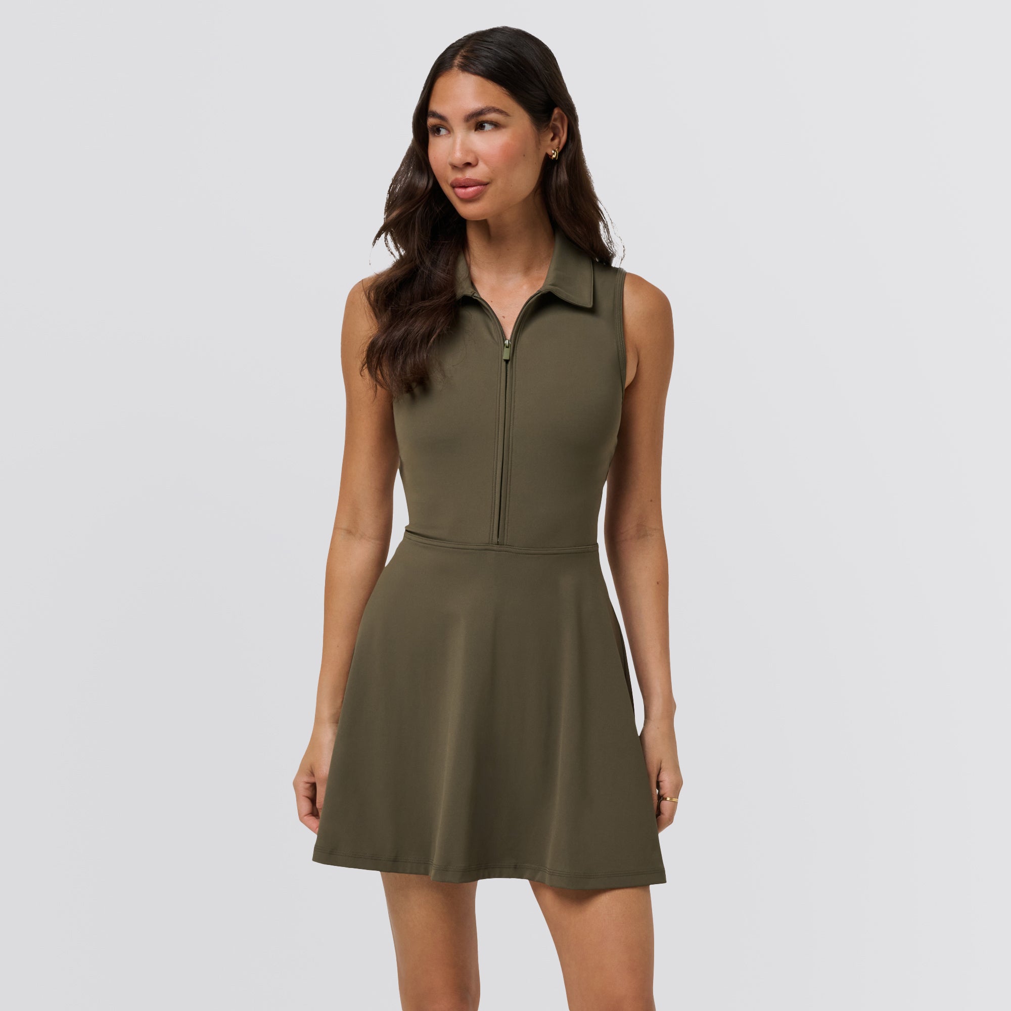 Womens Moveknit SL Zip Dress 2.0 Grape Leaf