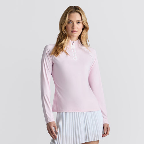 Womens Silky Tech Nylon Raglan Pullover Blush
