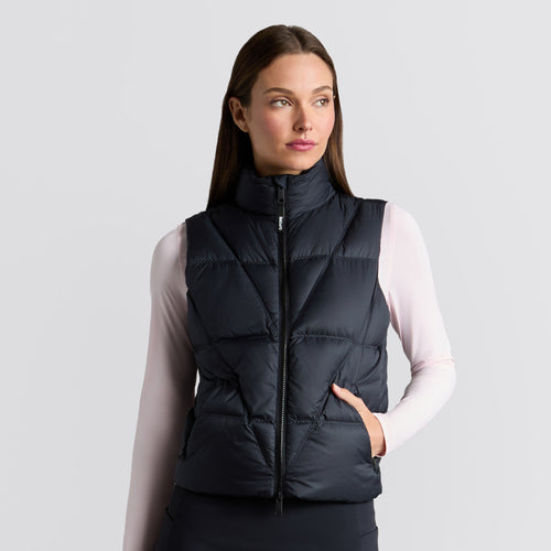 Womens Featherweight Down Fill Puffer Vest Onyx