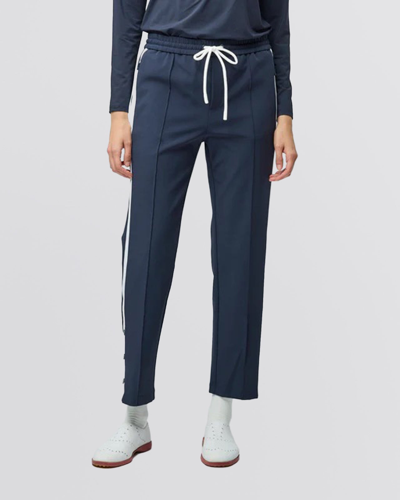 Womens Striped Sport Pants Navy/White