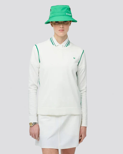 Womens Classic Crew Neck White/Sport Green