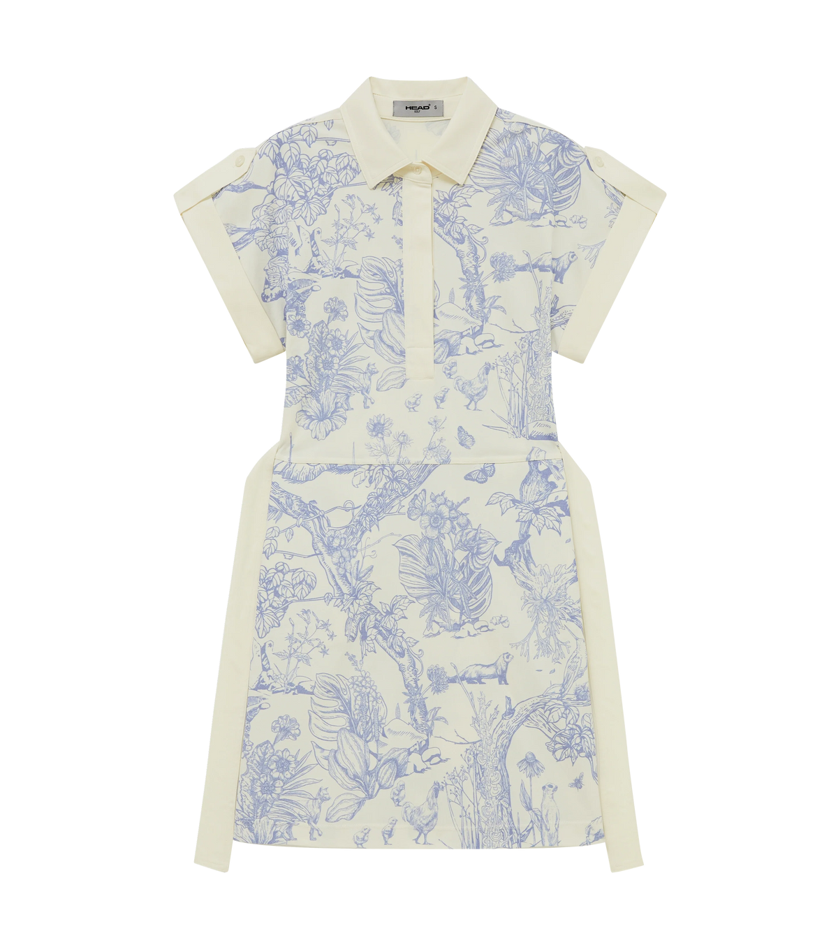 Womens Dolman Sleeve Dress Cream/Blue/Forest
