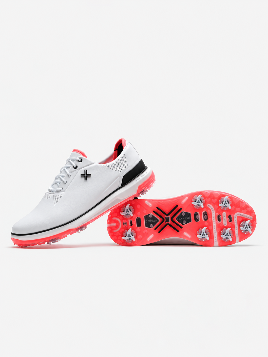 Eighty Seven SC Spiked Golf Shoes White/Black/Ember Orange