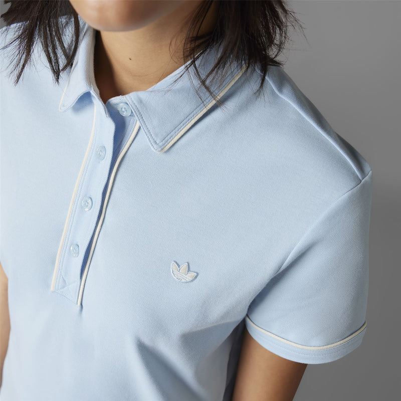 Womens Twistknit Trefoil Polo Clear Sky