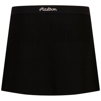 Malbon Golf Luna Rib Knit Skirt Black | TRENDYGOLF USA