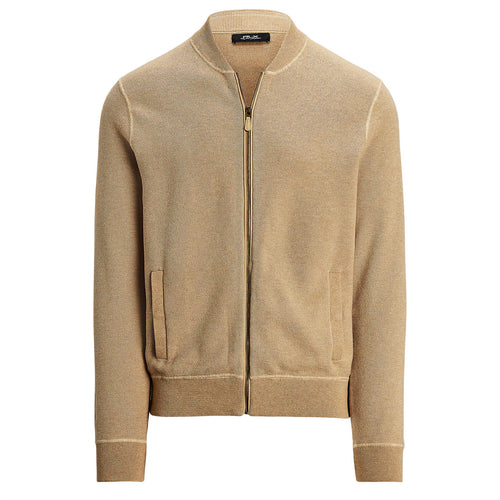 RLX Full Zip Cotton Sweater Camel Combo - SS25