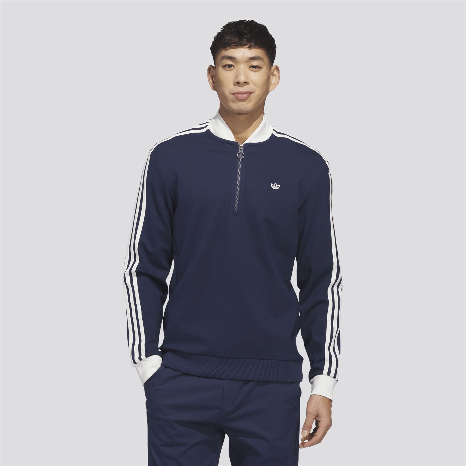 Originals 3-Stripe Quarter Zip Night Indigo/Chalk White