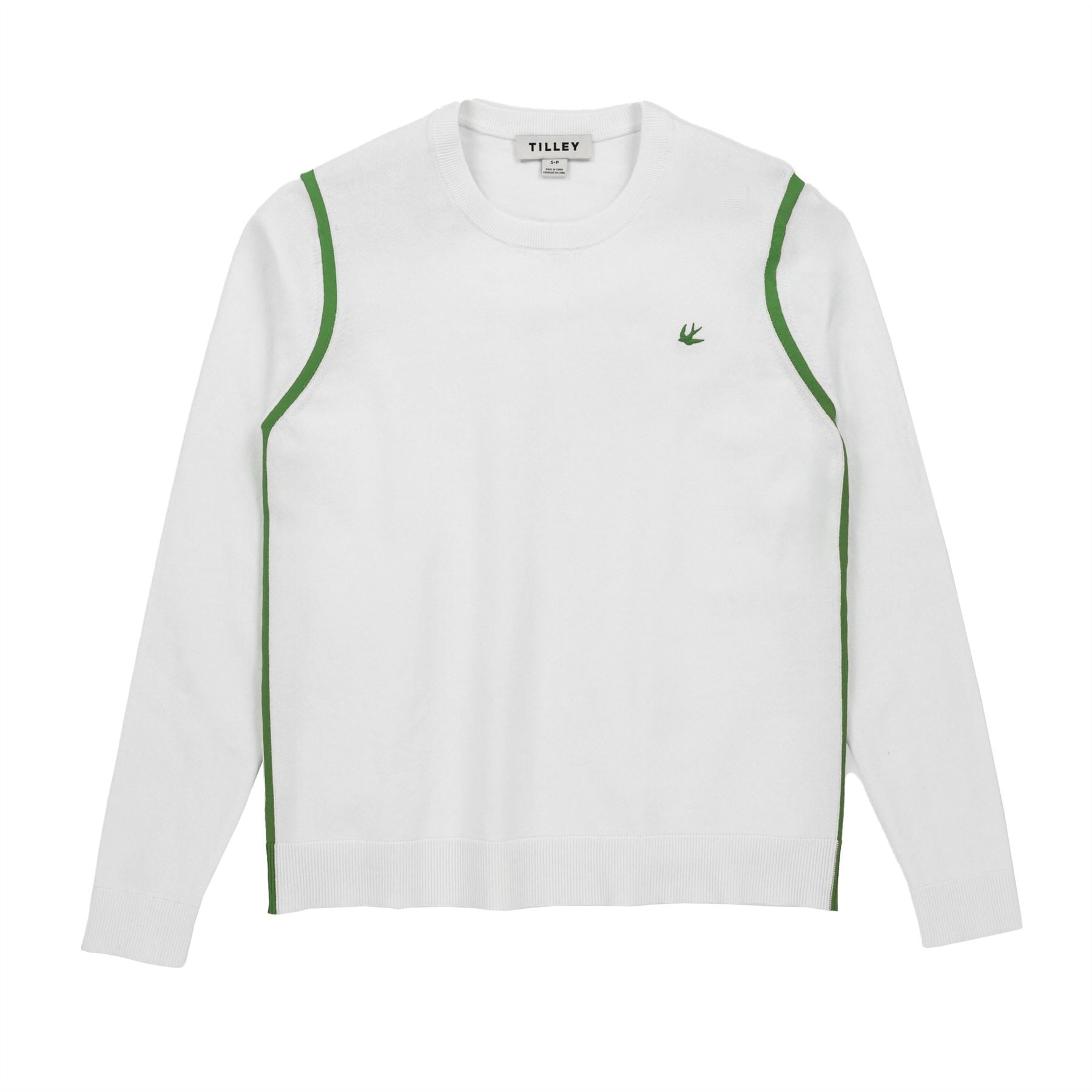 Womens Classic Crew Neck White/Sport Green