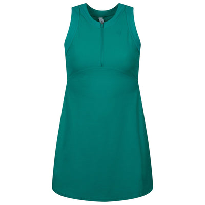 Womens Grid-Texture Sleeveless Tennis Dress Maldives Green - SS23