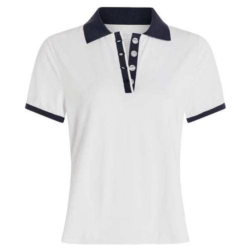 Womens Wisley Performance Polo White/Blue Nights - SS25