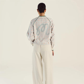 Malbon Golf Alessia Windbreaker Pullover Ivory Multi | TRENDYGOLF USA