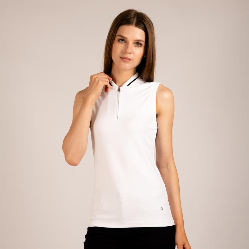Womens The Maddie Sleeveless Polo White