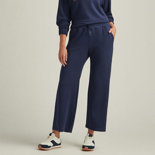 Womens Flora Knit Cropped Pants Navy
