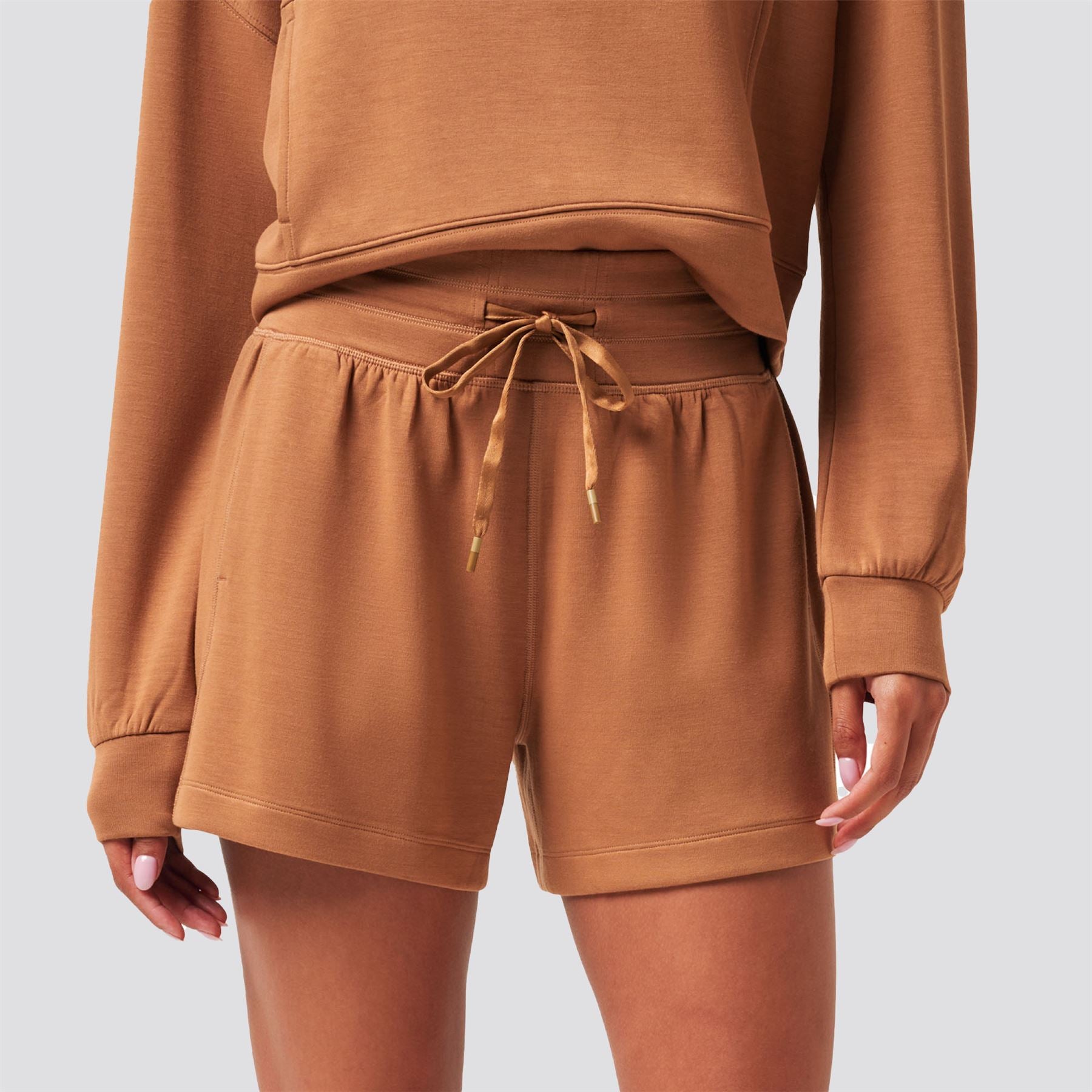 Womens Skyloft Soft Tie Shorts Chestnut