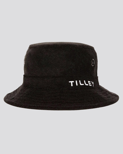 Womens Terry Towel Sport Bucket Hat Black