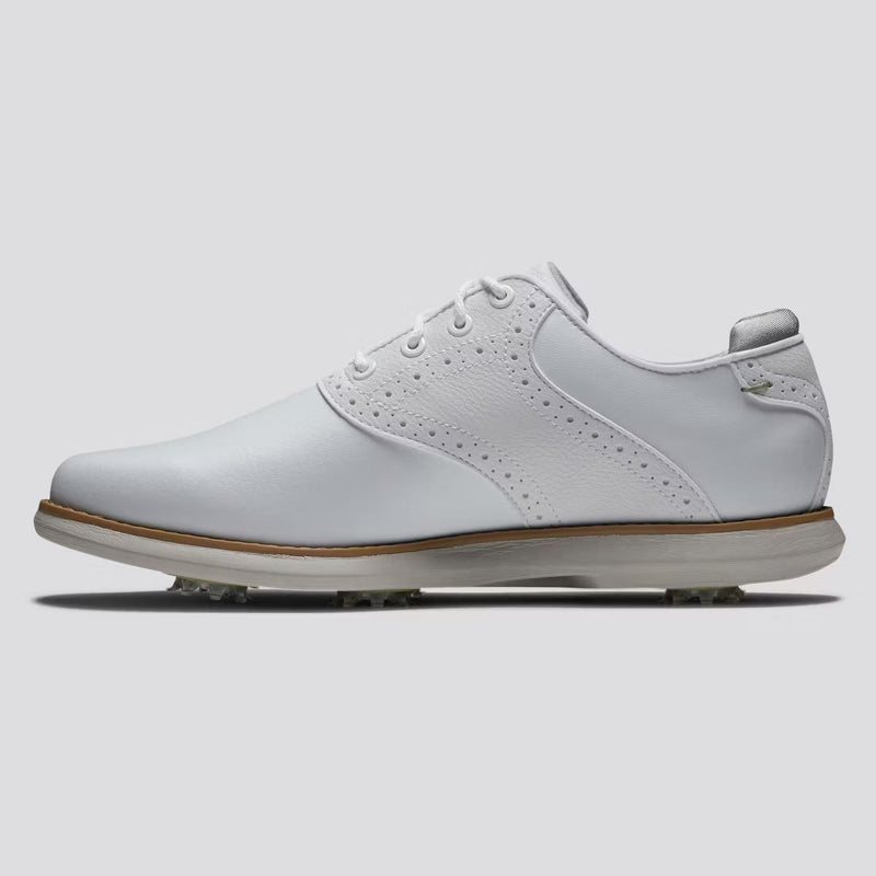Womens FJ Traditions Cleated Laced Golf Shoes White/Grey