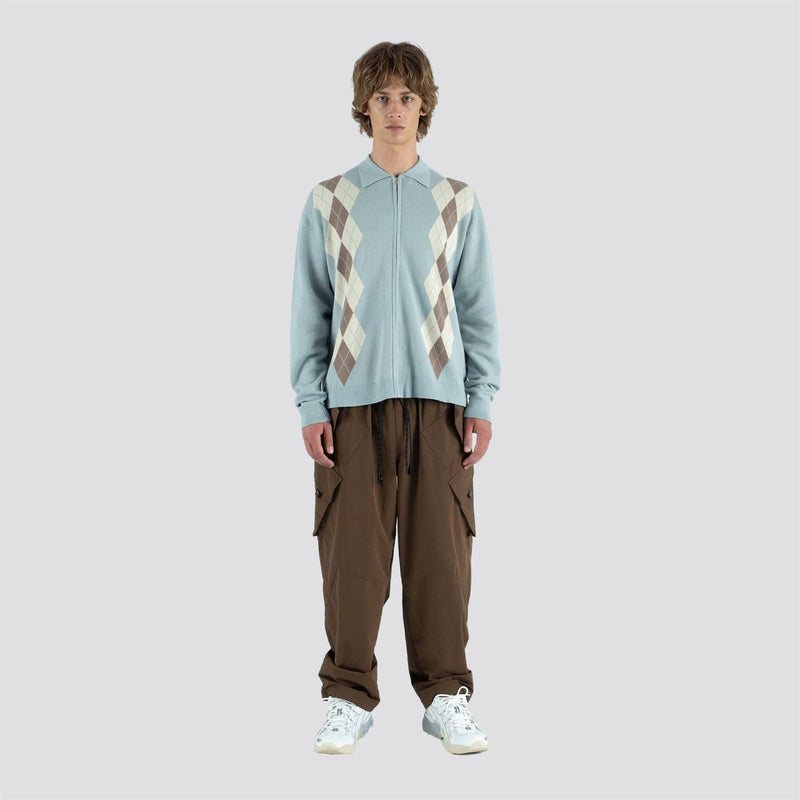 Wright Knitted LS Polo Slate