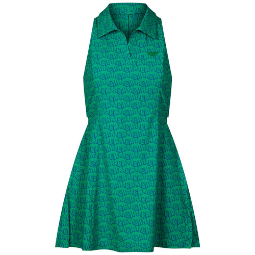 Womens Printed Pleats Dress Green - W23