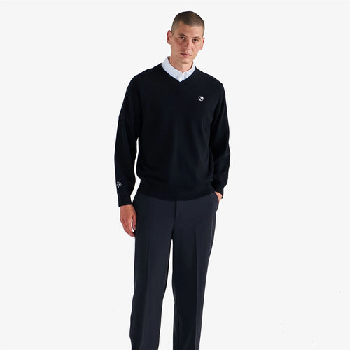 x Jesper Parnevik V-Neck Merino Wool Sweater Black