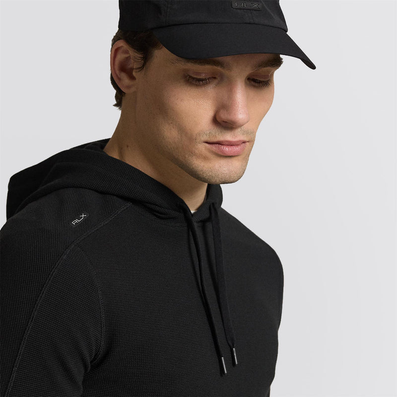 RLX Performance Tech Waffle Knit Hoodie Polo Black