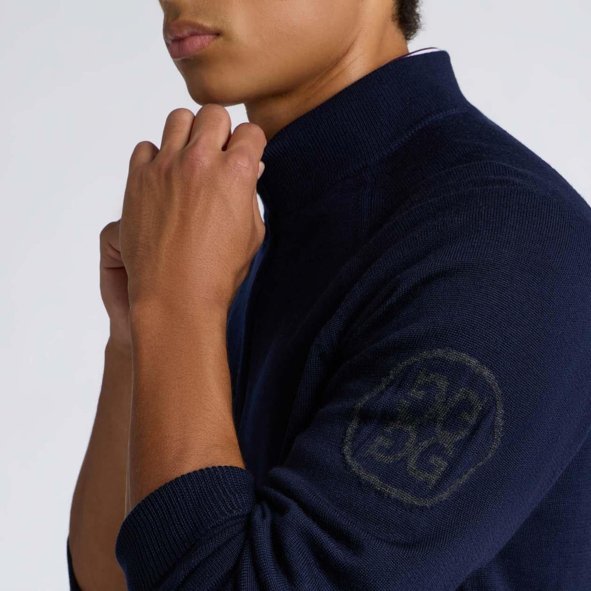 Circle G Merino Wool Quarter Zip Twilight/Charcoal Melange