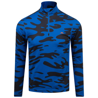 Luke Regular Fit Half Zip Printed Mid Layer Neptune Blue