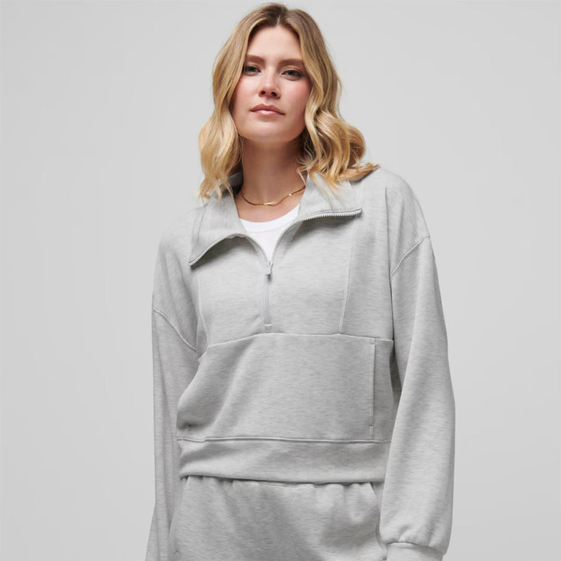 Womens Skyloft Soft Half Zip Mid Layer Heather Light Grey