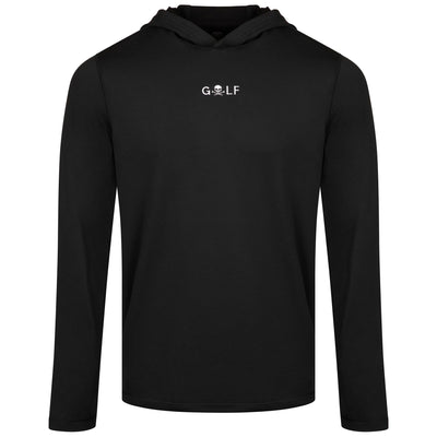 x TRENDYGOLF Skull Golf Logo Brushed Back Tech Terry Hoodie Onyx