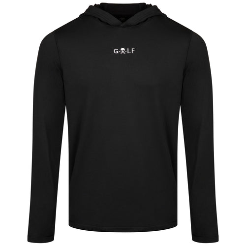 x TRENDYGOLF Skull Golf Logo Brushed Back Tech Terry Hoodie Onyx
