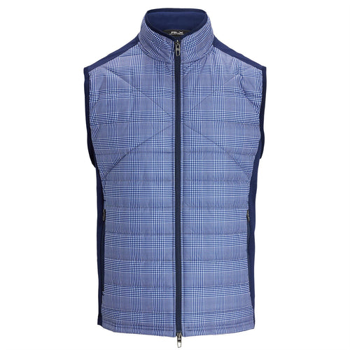 RLX Full Zip Performance Wool Vest Royal Blue Golf Club Glen - SS25