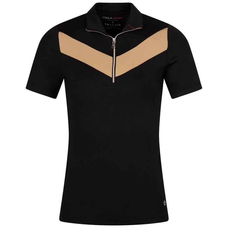 Womens The Carrie Short Sleeve Top Black/Khaki