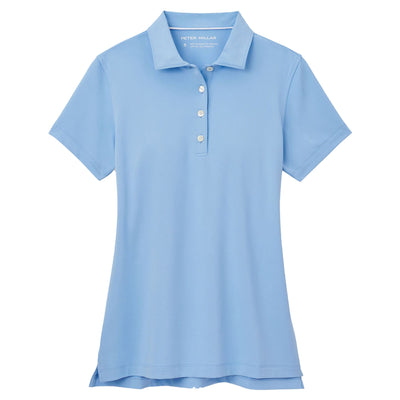 Womens Button Polo Cottage Blue - SS24