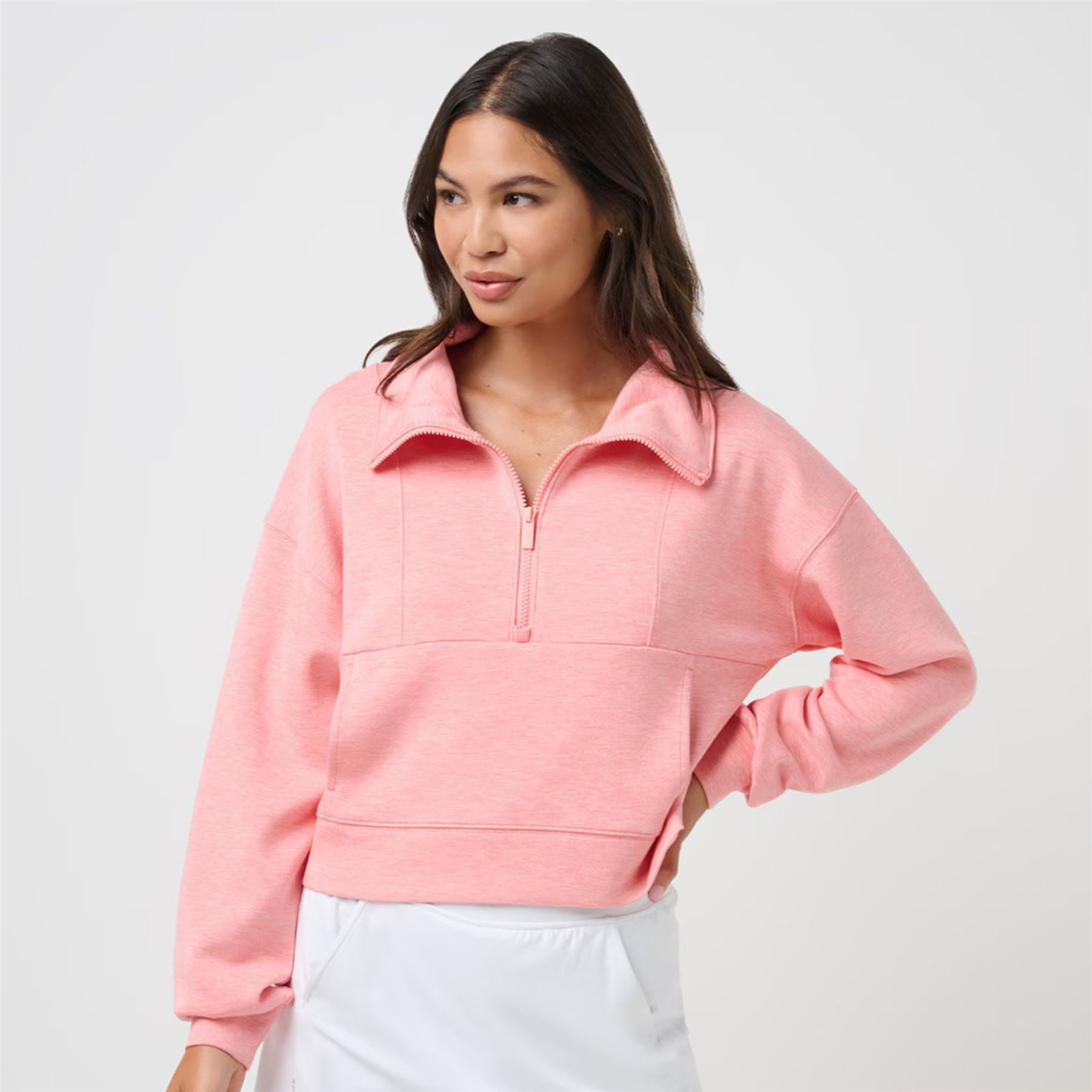Womens Skyloft Soft Half Zip Mid Layer Heather Porcelain Rose